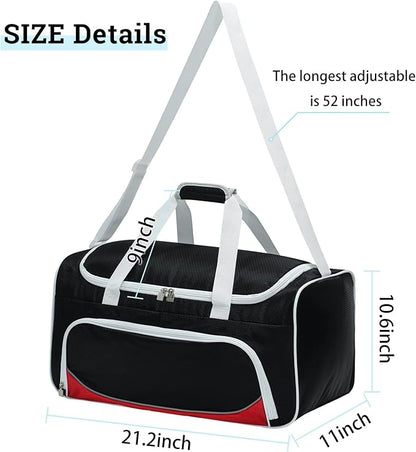 Mens Gym Bag 21 inch Large Overnight Weekender Duffle Bag for Travel Sport-White/Black