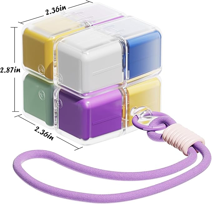 Daily Pill Organizer with 8 Compartments - Perfect Weekly Pill Case Waterproof Pill Box for Daily Vitamins and Medicine, Small Pill Container for Pocket Purse (Multi-Color)