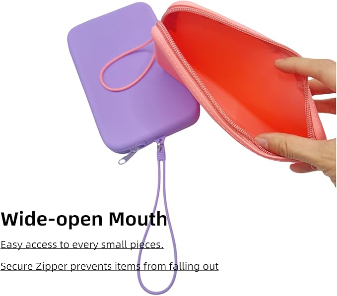 4 Pieces Silicone Makeup Toiletries Pouches, Waterproof Cosmetic Zipper Pouch, Digital Electronics Storage Bag, Beach Essential Travel Pouch (Creamy Collection)