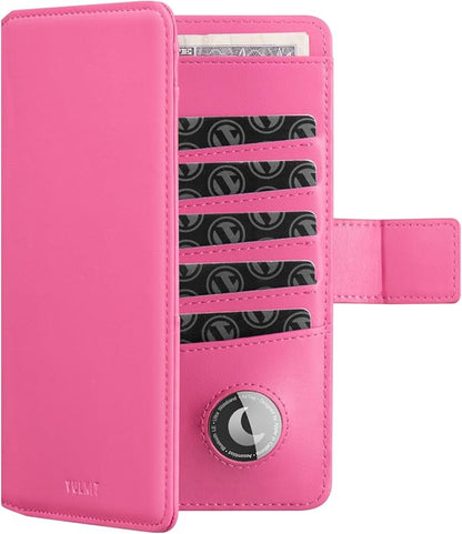 VULKIT Passport Holder with Airtag Holder RFID Blocking Passport Wallet Travel Leather Passport for Women(Rose)