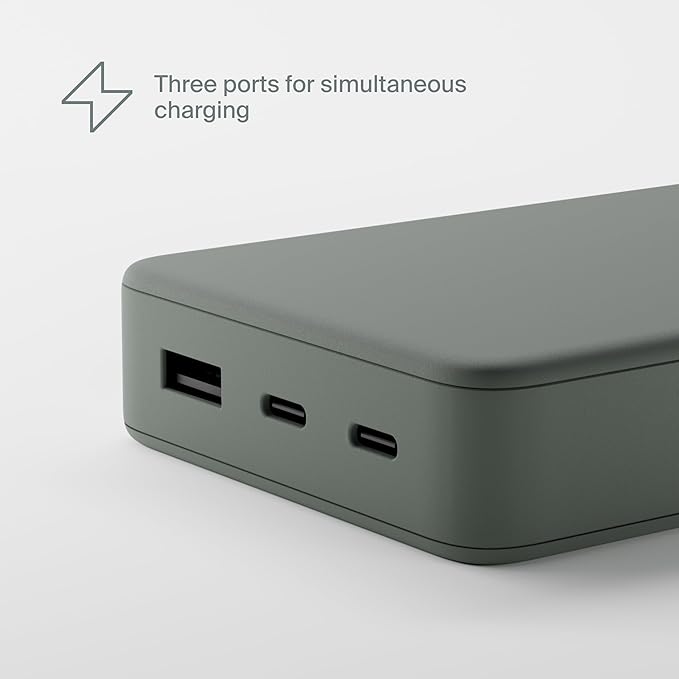 Clemm Portable Charger Quick Charging Power Bank (Gray, 20000, Milliamp Hours)