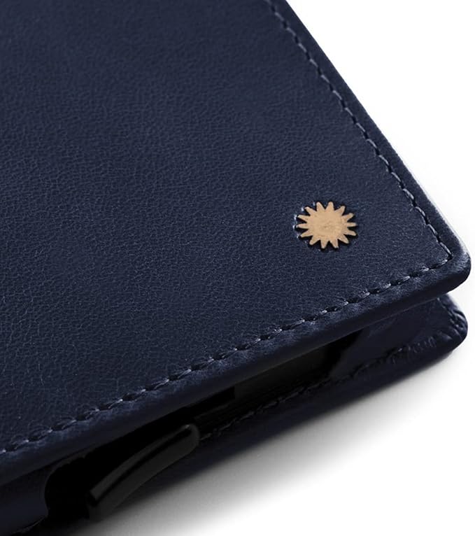 Revelot BiFold Cardholder Wallet/Genuine Leather with RFID Blocking / W1 (Blue Nappa)
