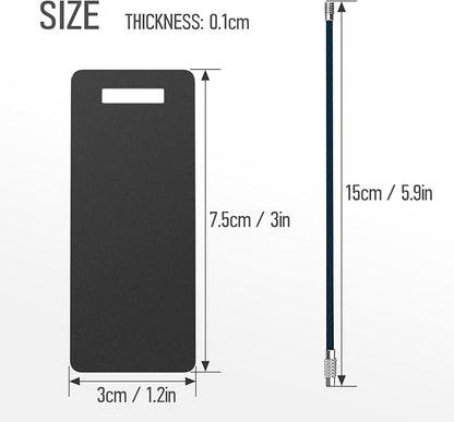 4 Personalized Metal Luggage Tags, Laser Engrave Name and Logo, Custom Aluminum Suitcase Tags with Steel Ring, for Travel, Backpack, Baggage (Black)