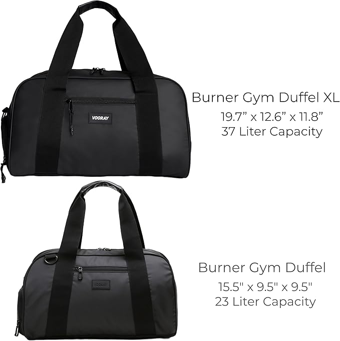 Vooray Burner Gym Duffel Bag, Gym Bag for Women and Men with Shoe Compartment, Weekender, Overnight & Travel Duffel for Sports and Workout