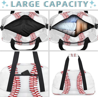 Kids Duffle Bag Girls Boys Baseball Sports Texture Weekender Overnight Bag,Lightweight Duffel Bags for Traveling Gym Sport Dance