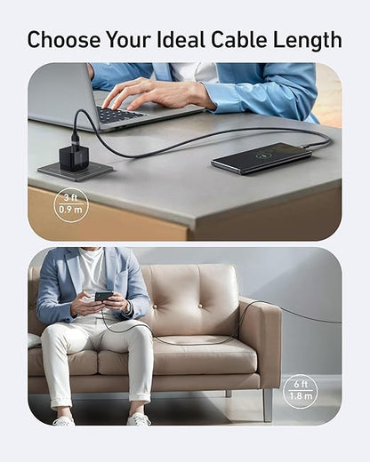 Anker Car Carplay Cable for iPhone 17 16 Pro Max Plus, Upcycled Braided USB A to USB C Car Charger Cord for Samsung Note20 and More (3FT, Black)