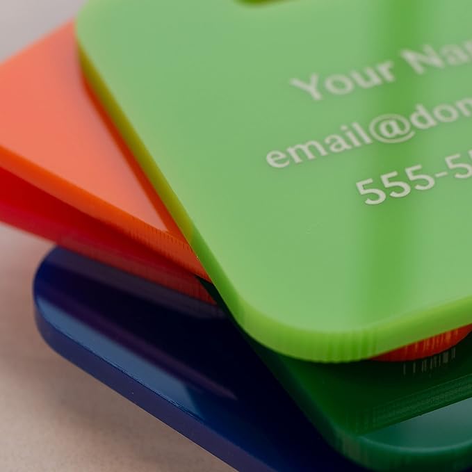 Custom Luggage Tags (3 or 6 Pack) - Personalized Unique Suitcase & Backpack Travel, Durable, Waterproof & Heavy Duty (Orange)