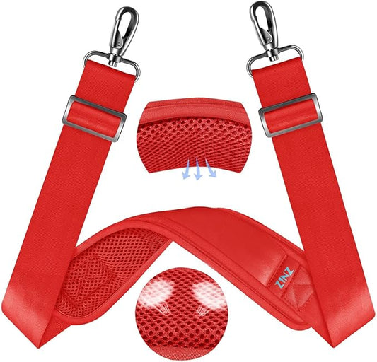 ZINZ 60" Universal Bag Strap with Ultra-thick Fixed Breathable Pad, Adjustable Heavy-duty Shoulder Strap for Laptop, Crossbody, Luggage, Gym, Camera Bag and More - R01E01