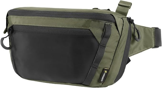 Tactical CCW Fanny Bag, Concealed Carry Fanny Pack w/Adjustable Waist Belt Tactical Waist Bag Handgun Pouch with Universal Pistol Holster, Everyday Hip Pack for Men Travel Outdoor (Range Green)