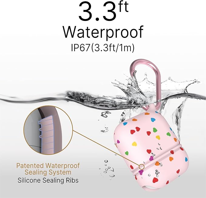 Catalyst Waterproof Case for AirPods 2nd Generation and AirPods 1st Generation - Wireless and USB-C Charging High Drop Protection AirPod Gen 2 and Gen 1 Case with Carabiner, One Piece Design