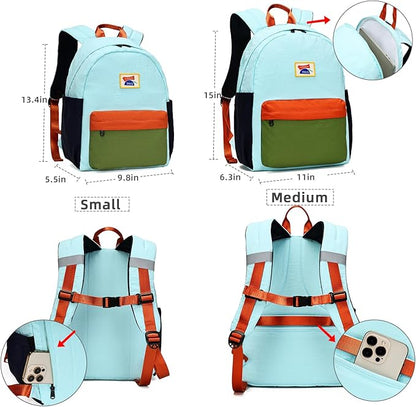 willikiva Kids Backpack for School Boys Girls Teens Toddler Backpack Waterproof Kindergarten Preschool Elementary Bookbag Children Travel Bag(Light Blue Green,Small)