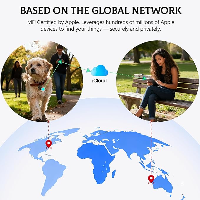 2025 Upgraded [Apple MFi Certified] Air Tracker 4 Pack, Smart Tag Item Finder Works with Apple Find My (iOS Only), Air Track Locator with Sound, Tracker Tags for Keys, Luggage, Bag, Suitcases, Wallet