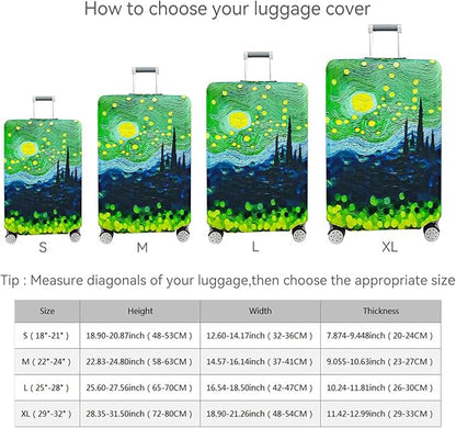 fancyfree Luggage Cover Washable Suitcase Protector Anti-scratch Suitcase cover (Green Starry Sky, XL(29"-32" luggage))