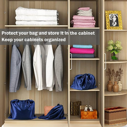 GONGKANGYUAN 6 Pack Dust Bags for Handbags – Silk Drawstring Storage Pouch, Dustproof Travel Organizer for Purses, Shoes & Boots