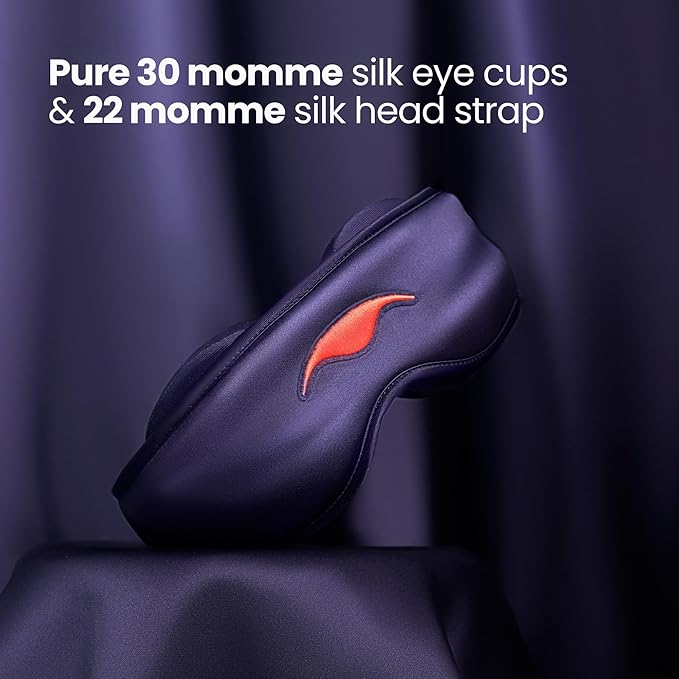 Manta Silk Sleep Mask – Premium 22 Momme Silk Eye Mask, Designed for Blackout Comfort, Breathable and Washable, Adjustable Fit (Purple)