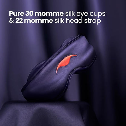 Manta Silk Sleep Mask – Premium 22 Momme Silk Eye Mask, Designed for Blackout Comfort, Breathable and Washable, Adjustable Fit (Purple)