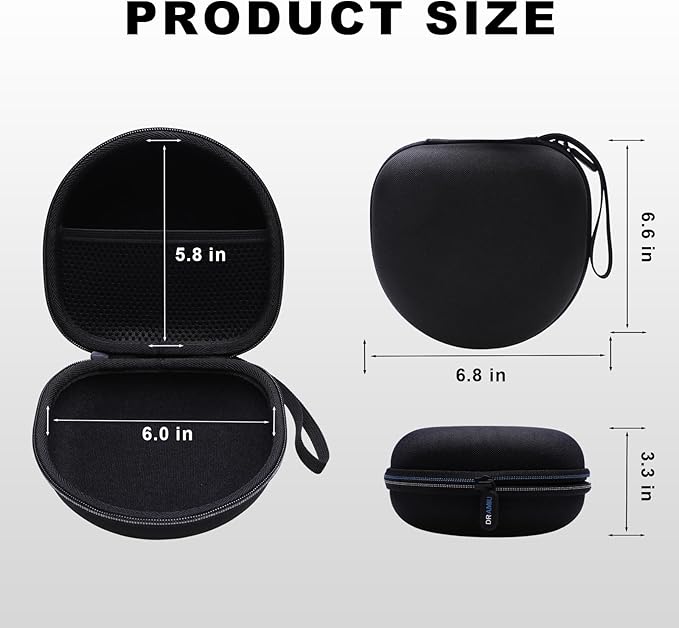 Kids Headphones Case Compatible with iClever BTH12 / BTH20/ BTH26/HS19, JoySpark, Candy Bila, EarFun, MIDOLA, IMYB Foldable Kids Headphones, Black Travel Storage Bag(Case Only)