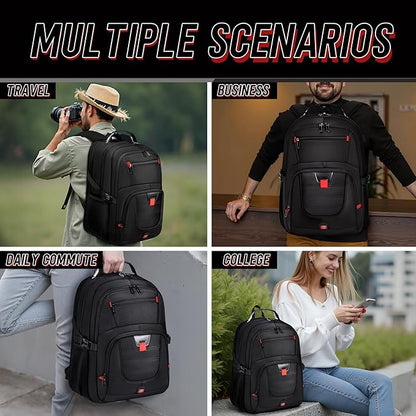 Z-MGKISS Travel Backpack, 50L Extra Large Travel Laptop backpack, Travel Backpack for Men Women with TSA Airline Approved Luggage Bussiness Backpack, Black