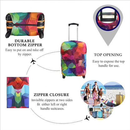 Explore Land Travel Luggage Cover Suitcase Protector Fits 31-32 Inch Case (Geometry, XL)