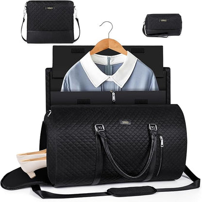 Convertible 2-in-1 Garment Bags for Travel, Carry On Garment Duffle Bag With Shoe Compartment Large Weekender Bag for Women Men Hanging Suitcase Suit Travel Duffel Overnight Bags 4pcs Set