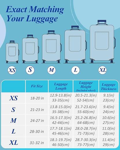Slohif Luggage Cover for Suitcase Tsa Approved Protector - Luggage Sleeve Large Suit Case Cover Travel Stretch Baggage Case Protective Washable Fit 24-27 Inch Patchwork M