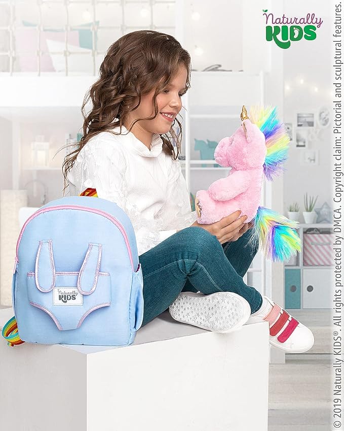 Naturally KIDS Pink Unicorn Toys for Girls Age 4-6, Gifts for 5 Year Old Girls, Toddler Unicorn Backpack