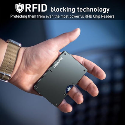 Minimalist Wallet for Men, Metal Wallet with Money Clip, Slim Compact Wallet, RFID Blocking Card Holder, Metal Aluminum Credit Card Holder, Holds up to 20 Cards