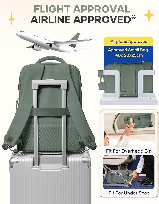 coofay Large Travel Backpack For Women Men Airline Approved Carry On Backpack Flight Approved Waterproof Sports Luggage Backpack Casual Daypack Small Hiking Backpack