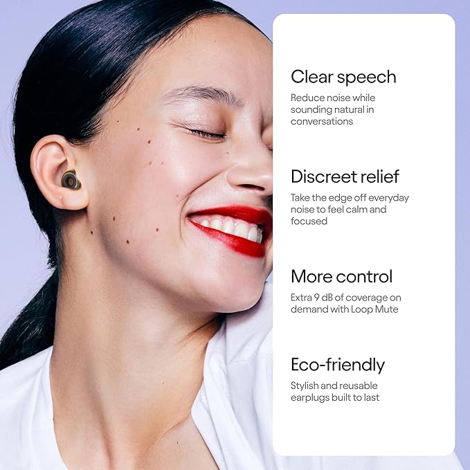 Loop Engage 2 Plus Ear Plugs Everyday Noise Relief with Clear Speech for Social Gatherings, Work, Conversation, Parenting & Sensitivity 16 dB Noise Reduction + Mute for Extra Coverage