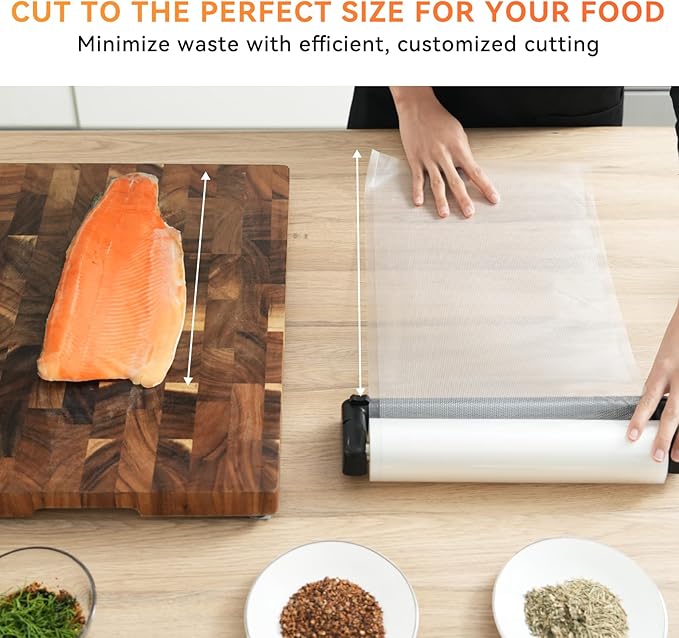 Rolls with Dispenser - 4 Pack 2 Rolls 8"x20' & 2 Rolls 11"x20', Vacuum Sealer Bags, Leakproof Heavy Duty Food Storage for Sous Vide, Meal Prep, Freezer, Compatible with Food Saver, Wevac Core