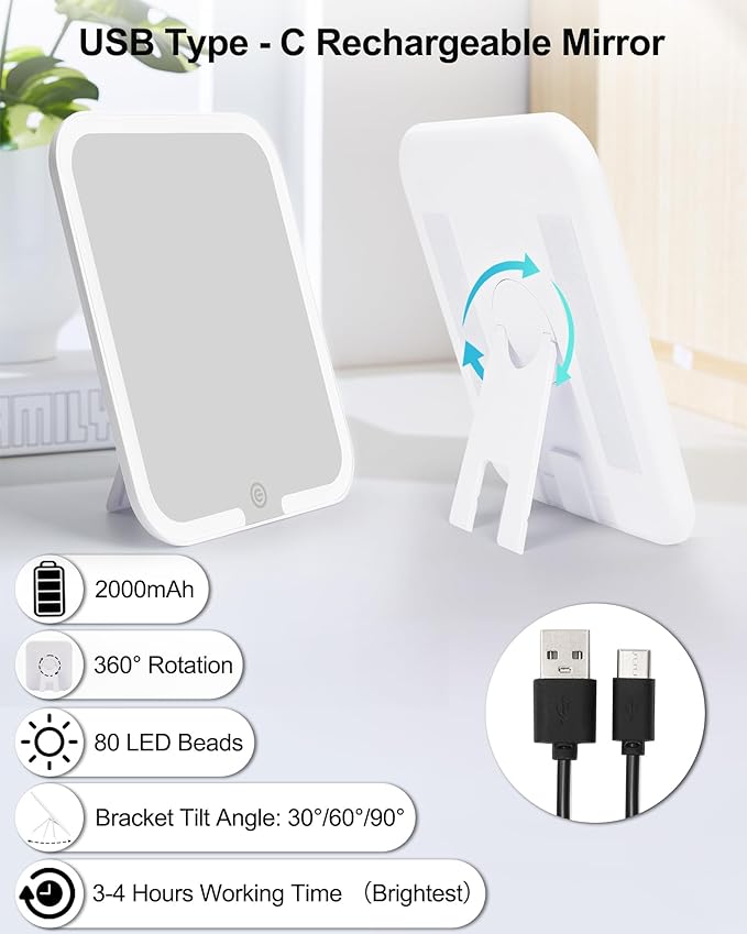 Chomeiu Makeup Bag with LED Mirror, Travel Makeup Case for Women and Makeup Artists Cosmetic Organizer Large Make Up Bags with Light Up Mirror, 3 Color Lights, Adjustable Dividers and Brush Holder