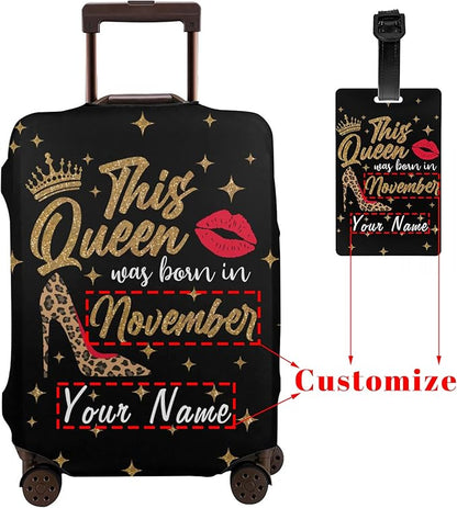 Personalized Luggage Suitcase Cover With Photo Dog Cat, Picture Custom Suitcase Cover, Custom Luggage Cover (XL (for 29--32 inch luggage))