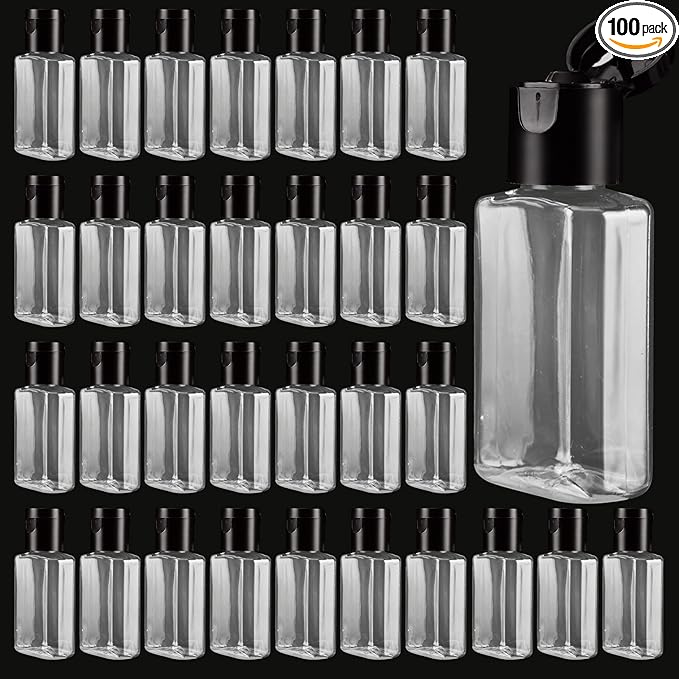 100PCS Travel Size Bottles 1oz Mini Travel Shampoo Bottles Small Plastic Empty Bottles, Refillable Cosmetic Containers with Flip Cap Clear Portable Small Bottles for Liquid, Lotions, Toner, Body Soap