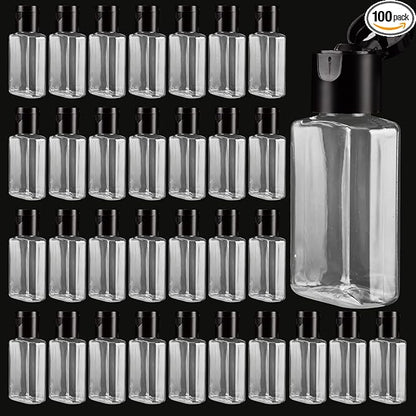 100PCS Travel Size Bottles 1oz Mini Travel Shampoo Bottles Small Plastic Empty Bottles, Refillable Cosmetic Containers with Flip Cap Clear Portable Small Bottles for Liquid, Lotions, Toner, Body Soap