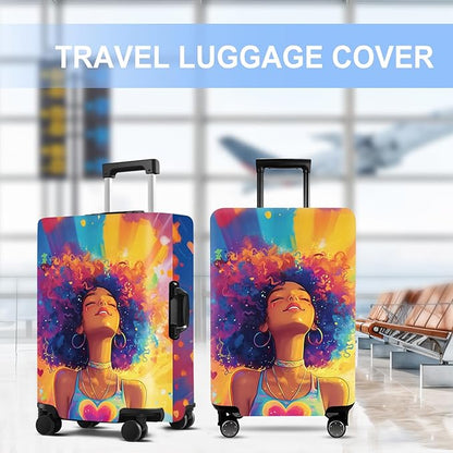 Luggage Cover Washable Suitcase Protector Anti-scratch Suitcase cover Fits 20-34 Inch Luggage (Girl-1, L(28-30inch suitcase))
