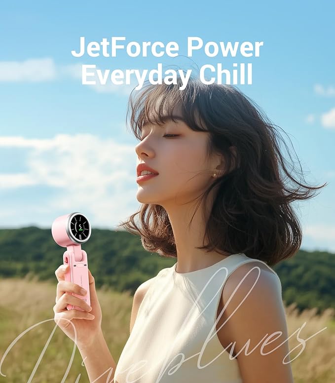 Diveblues Portable Handheld Turbo Fan, 5 Gear Wind, Battery Operated, Up to 12 Working Hours, 3 IN 1 Hand Fan with Air Turbo Tech Cooling Fan for Outdoor Activities, Travel, Working