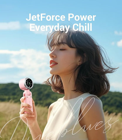 Diveblues Portable Handheld Turbo Fan, 5 Gear Wind, Battery Operated, Up to 12 Working Hours, 3 IN 1 Hand Fan with Air Turbo Tech Cooling Fan for Outdoor Activities, Travel, Working