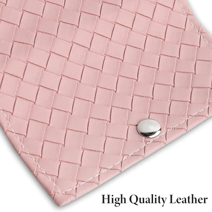 Pill Organizer,LIZIMANDU Weekly Travel Pill Case Box Medication Reminder Daily AM PM, Day Night 7 Compartments,for 4 Times A Day, 7 Days a Week-Includes Leather PU Carrying Case (1-Weave Purple)