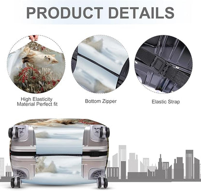 FOREVER QUEEN Gradient Fox Luggage Cover Suitcase Protector Suitcase Cover Anti-Scratch,Stretchable Bag Cover Washable Durable Polyester