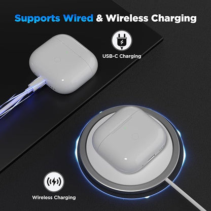 Wireless Charging Case for AirPods 4 | USB C Port | Replacement Cases Compatible with Air Pod 4 | Qi-Certified | Bluetooth Pairing Sync Button