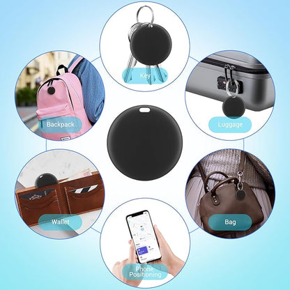 [Apple MFi Certified] LBPRT Air Tracker Tag 4 Pack, Smart Bluetooth Item Finder Work with Apple Find My (iOS Only, Android not Supported), Key Locator for Luggage Suitcase, Wallet. Replaceable Battery