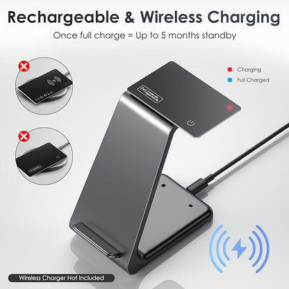 Wallet Tracker Card Airt-Tag Tracking 2 Pack - (iOS Only) Work with Apple Find My, Bluetooth Tracker, 0.07in Slim, IP68 Waterproof, Item Locator for Luggage, Passports, Purse, Gift for Men Women