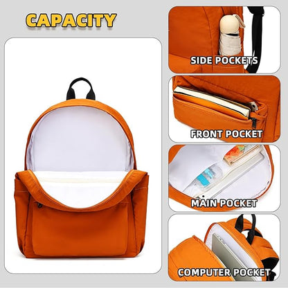 willikiva Kids Backpack for School Boys Girls Teens Toddler Backpack Waterproof Kindergarten Preschool Elementary Bookbag Children Travel Bag(Orange,Medium)