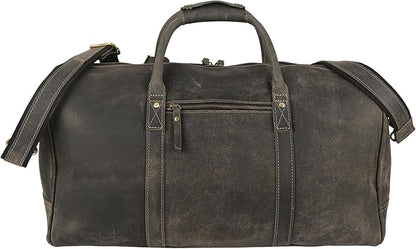 KomalC Leather Travel Duffel Bags for Men and Women Full Grain Leather Overnight Weekend Leather Bags Sports Gym Duffle