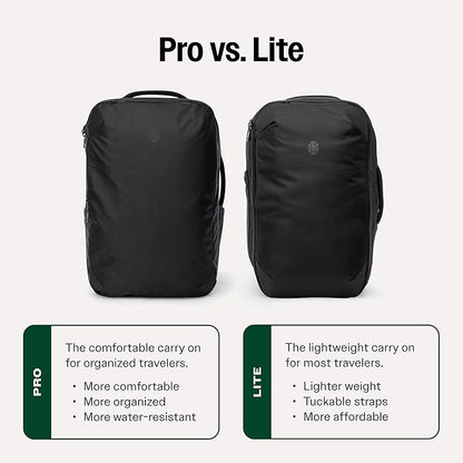 Tortuga 40L Travel Backpack Lite, Black - Large Carry-On Travel Backpack for Men and Women - Durable, Comfortable, Easy to Pack, Airline-Approved Bag with Laptop Compartment