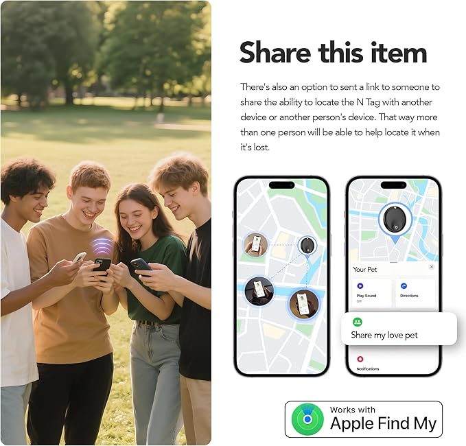 Air Tracker Tags-4 Pack: Bluetooth Tracker Tag, Item Finder Works with Apple Find My App, Trakcer Tag Locator for Your Keys, Wallet, Luggage, Backpack, and More. (Not for Android Devices)