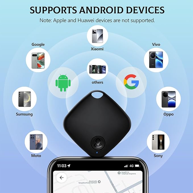 2025 Upgraded 【Google MFG Certified】 Air Tracker for Android 4 Pack, Tracker Tags Item Finder Works with Google’s Find Hub, Air Tracking Device Locator, Smart Tag for Keys, Luggage, Bag, Suitcases