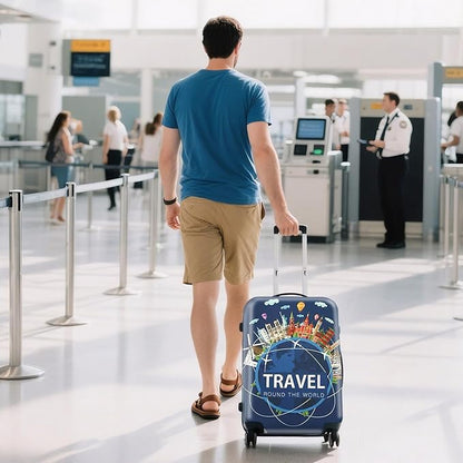 WUJIAONIAO Travel Luggage Cover Baggage Suitcase Cover Protector Skins 18-32 Inch (A9 TRAVEL, L (for 25-28 inch luggage))