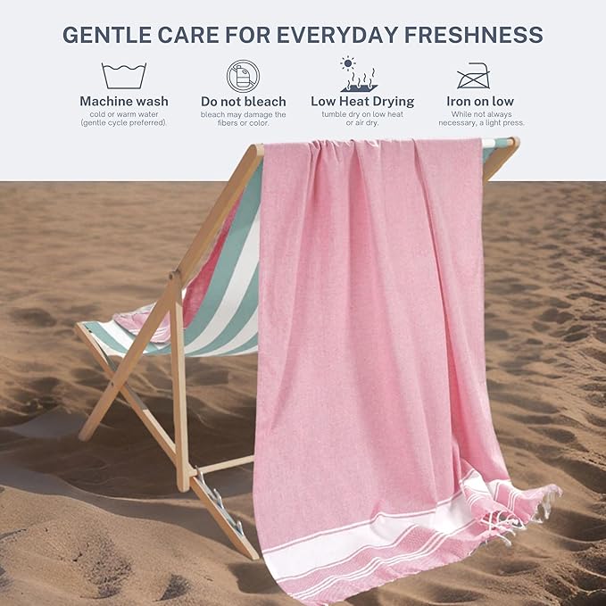 Cotton Turkish Beach Towel Towels Oversized 36"x72" Pool Absorbent Extra Large Quick Dry Sand Travel Towel (Mix, 6 Pack)