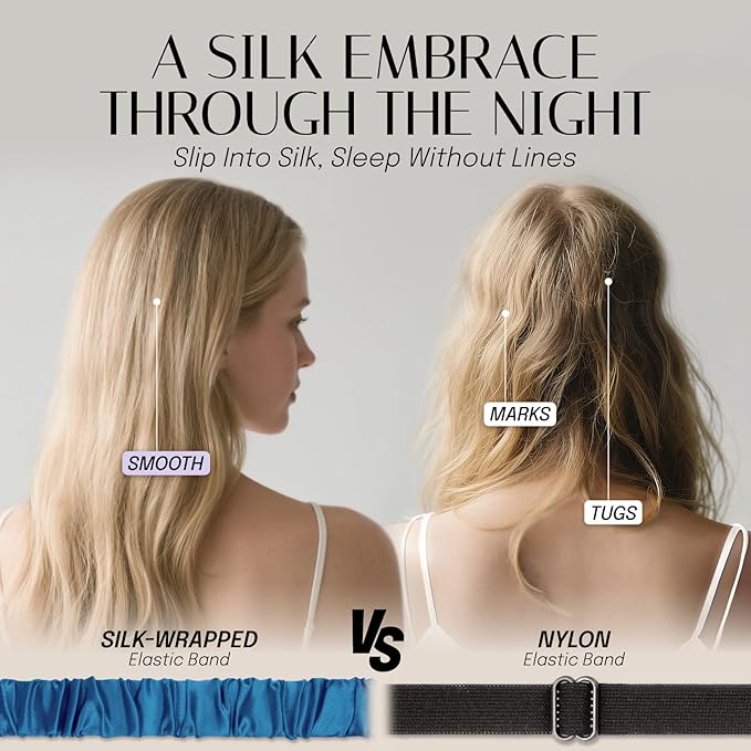 Silk Sleep Mask Eye Mask Blindfold with Double Layer Silk Filling and Elastic Strap for Full Night's Sleep, Travel and Nap, Eye Cover Eyeshade with Luxury Bag and Ear Plugs by OLESILK (Royal Blue)